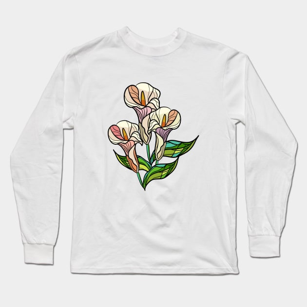 Calla lilies Long Sleeve T-Shirt by Maria Zavoychinskiy 